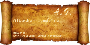 Albecker Izméne névjegykártya